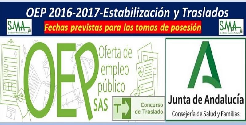 Previsiones de fechas para las tomas de posesión de la OEP 2016-2017-Estabilización y Concurso de Traslados