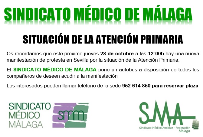 Manifestación protesta 28 octubre en Sevilla por la situación de la Atención Primaria