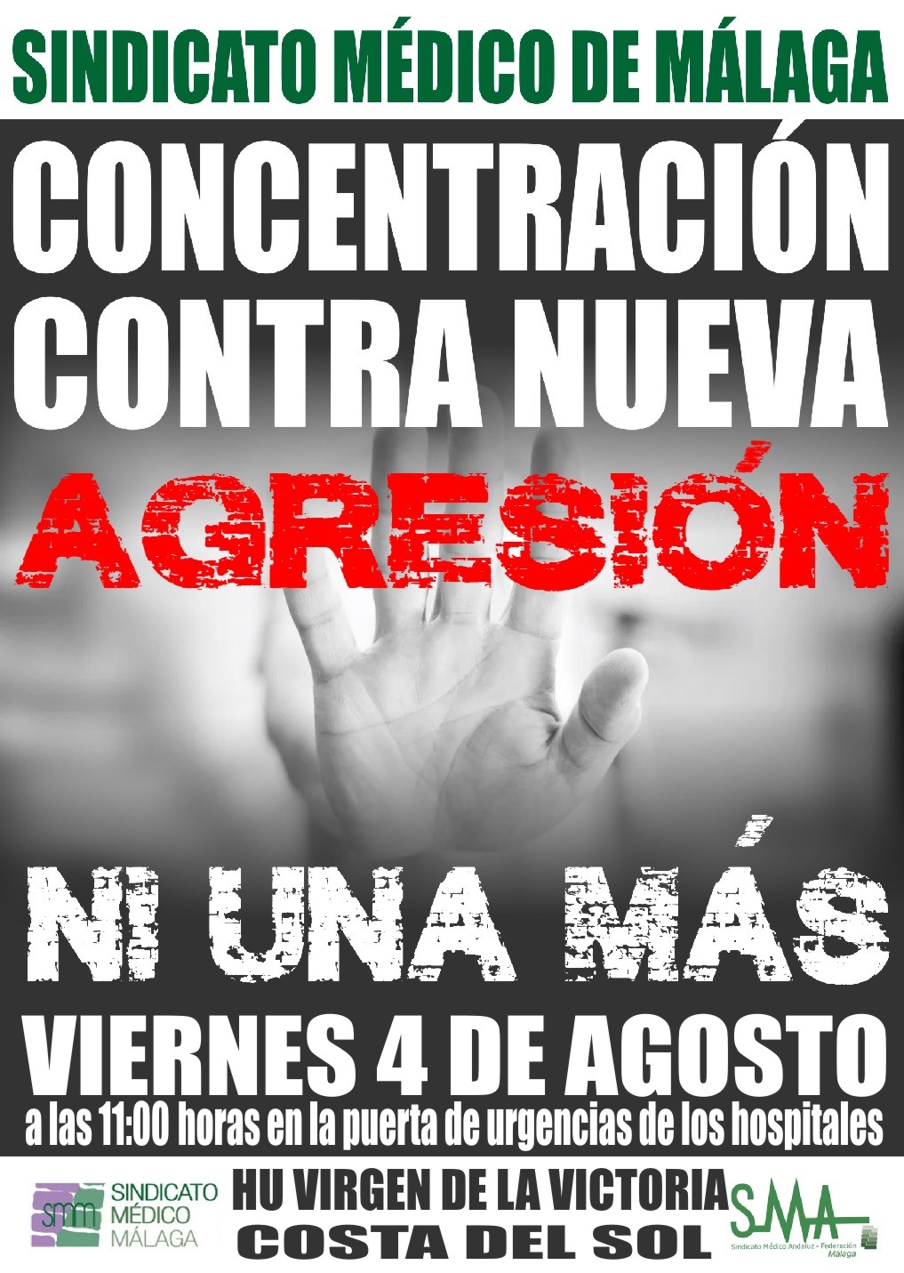 Nuevas concentraciones por las 3 agresiones sufridas en los hospitales HU Virgen de la Victoria y Costa del Sol