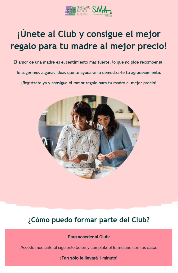 ¡Únete al Club y consigue el mejor regalo para tu madre al mejor precio!