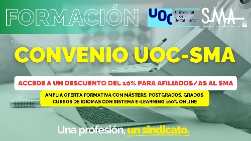 Abierto el plazo anticipado de matrícula en la UOC, con descuentos especiales para afiliados al SMA