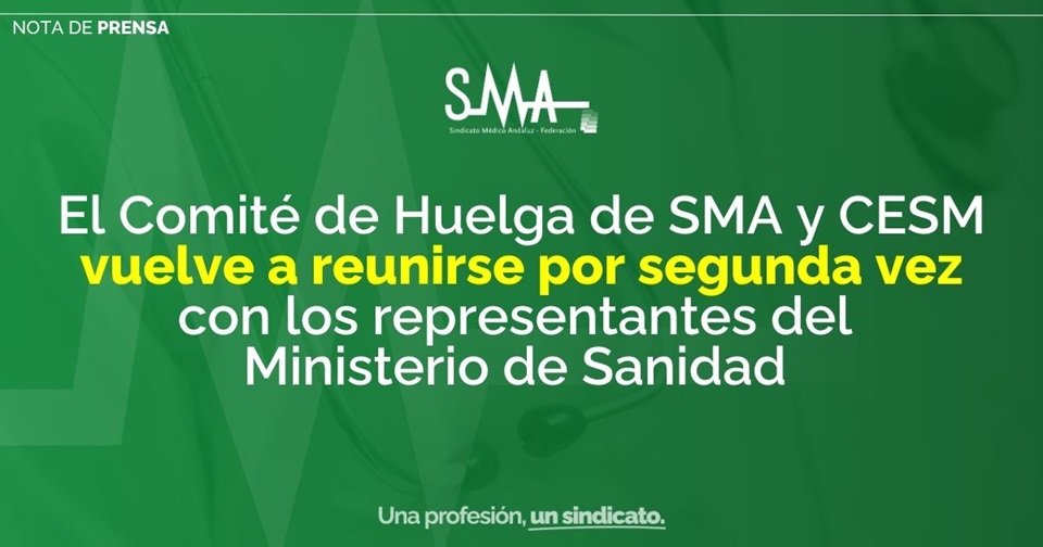 El Comité de Huelga de CESM y SMA ha vuelto a reunirse con Sanidad en el curso de las negociaciones previas a la huelga