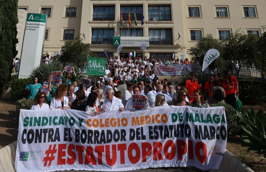 Un 95% de los Médicos de Málaga secundan la Huelga en la provincia contra el Borrador del Estatuto Marco
