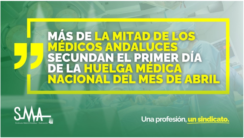 Más de la mitad de los médicos andaluces secundan el primer día de la Huelga Médica Nacional del mes de abril